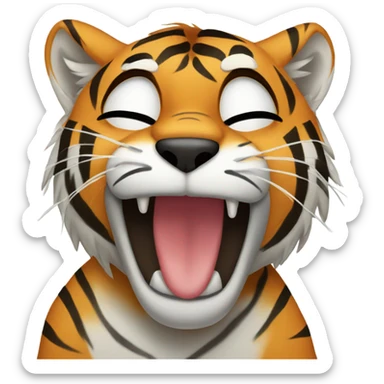Tiger crying tears sticker