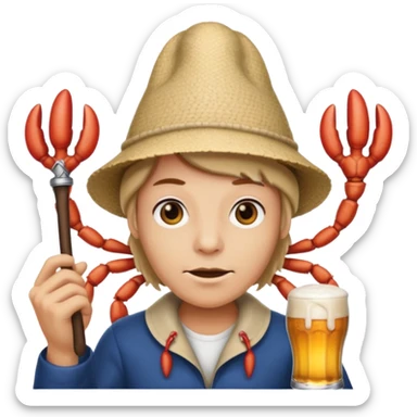  A crabby beer spelling whip sticker