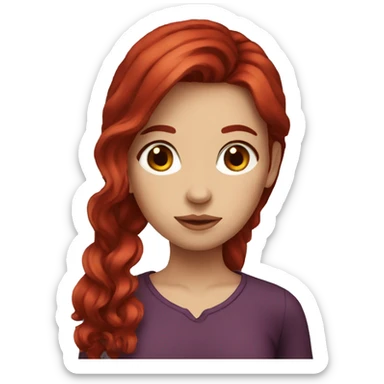 dark red hair girl sticker