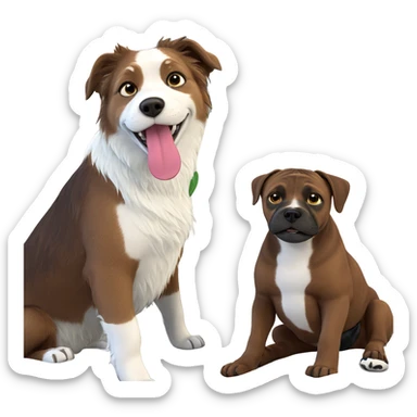 dog lounging with potted plant sticker