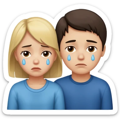 boy and girl heart break sticker