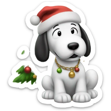 christmas snoopy realistic sticker