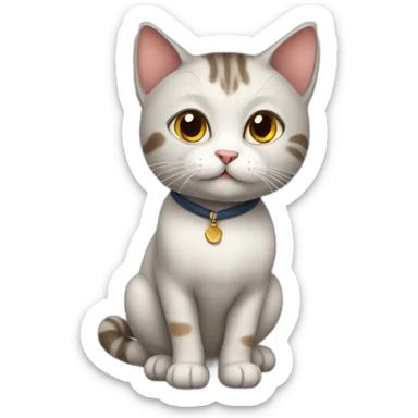 European short hair Cat professor  sticker