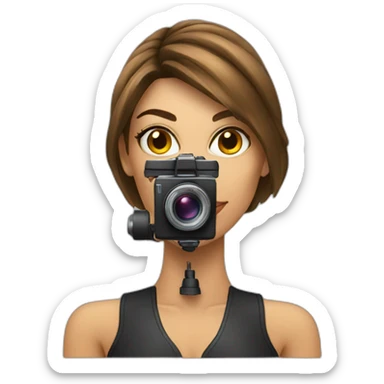 Sexy female photographer sticker