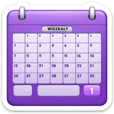 purple weekly calender sticker