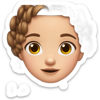 Cry Baby's iconic physical features in the storybook are her brown hair in two twin-drill pigtails with bows varying in color, and her brown eyes  and a gap between her two front teeth.. sticker