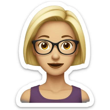 Woman whit glasses sticker
