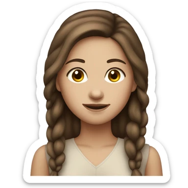 Modest fair skinned girl with brown hair sticker