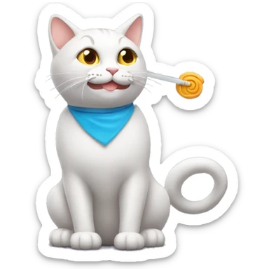 un amigable gato jugando con bolígrafo  sticker