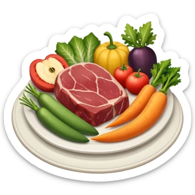 dinner with meat fruit and veggie sticker