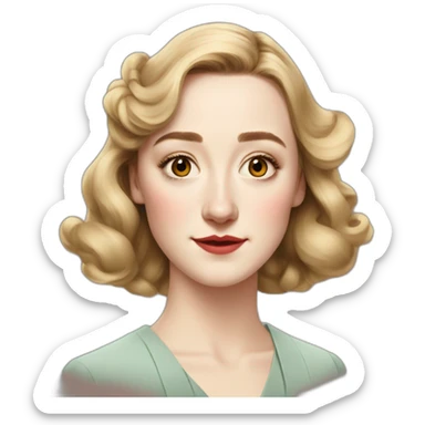saoirse ronan 1940s face sticker