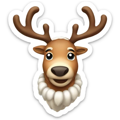 reindeer with bow sticker