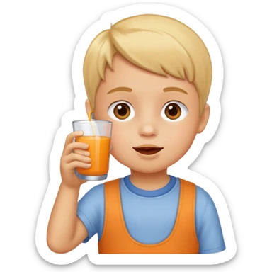 A child that's drinking juice  sticker