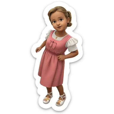 girl on staircase in dress sticker