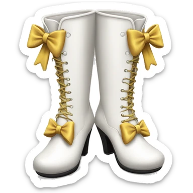 White coquette boots with bows sticker
