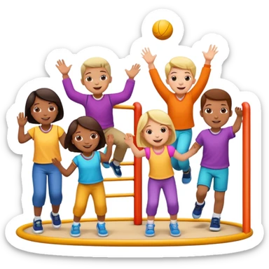 Kinderspielsplatz mit spielenden Kinder sticker