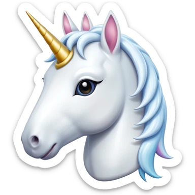 Totally white unicorn sticker