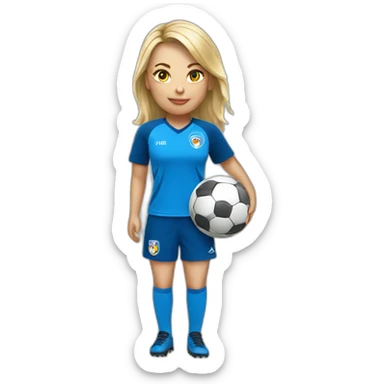 female soccer supporter sticker