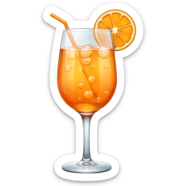 spritz in a glass with no straw more orange color sticker