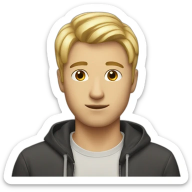 21 year guy with short blonde straight hair sticker