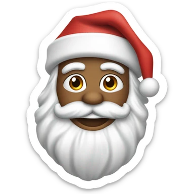 Merry Christmas Baseball themed white Santa sticker