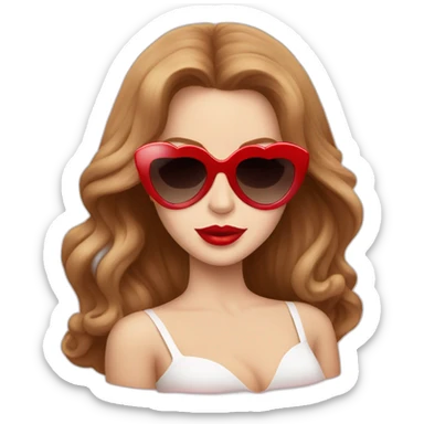 lana del rey with red heart shaped sunglasses sticker