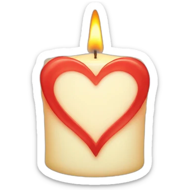 heart-shaped candle sticker