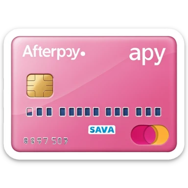 pink big AFTERPAY word on a credit card sticker