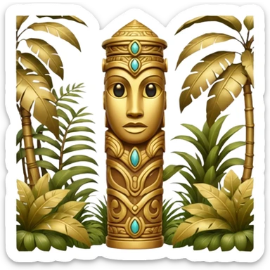 gold Totem in jungle sticker