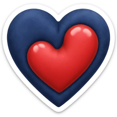 heart with a velvet navy center sticker