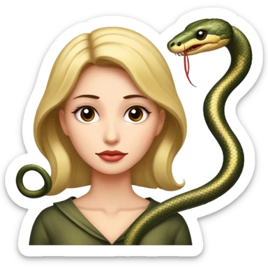 Woman with a very long snake neck  sticker