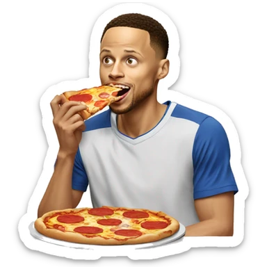 Stephen Curry eating pizza sticker