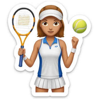 female tennis player sticker