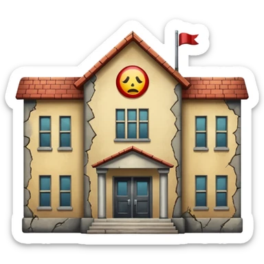 school building forbidden sign sticker