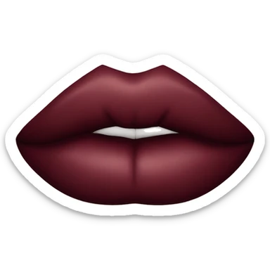A burgundy-colored lipstick kiss mark. sticker