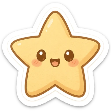 star with face, chibi stickers style sticker