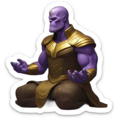 Thanos doing a meditation sticker