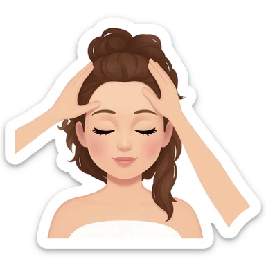 head massage in a luxury spa by a beautician sticker