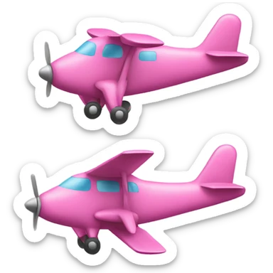 Pink plane dog shape sticker