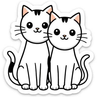 TWO cats blond sticker