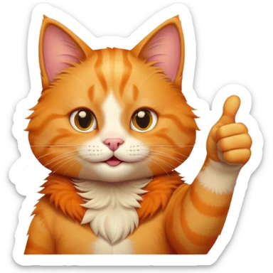 Ginger cat thumbs up sticker