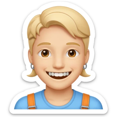 Smile with braces sticker