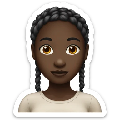 Darkskin girl with braids  sticker