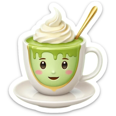 24k gold matcha latte sticker