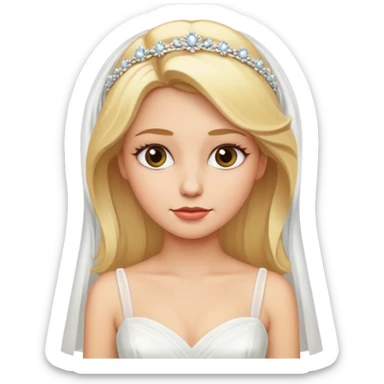 Blonde lady in wedding dress sticker