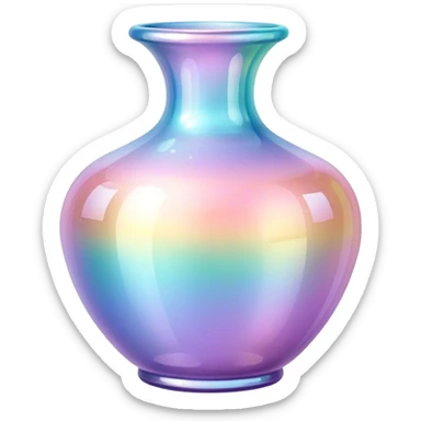 Sparkly glossy Pastel iridescent glass vase pot sticker