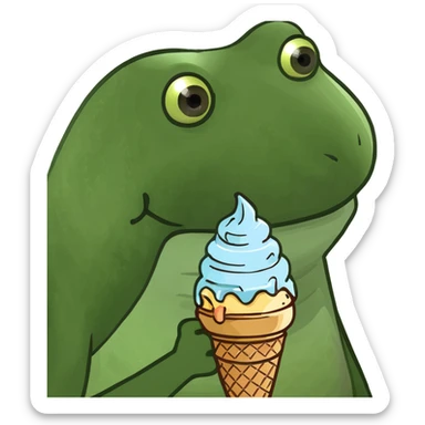 Ice cream cone with a lot of ice cream sticker