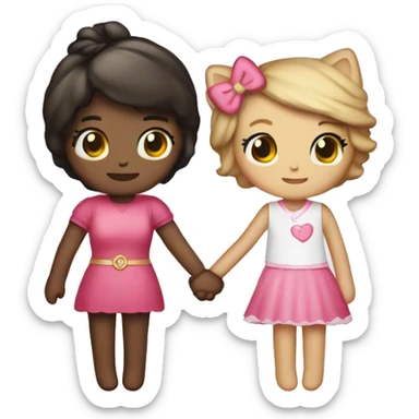 Dear Danielle and hello kitty holding hands  sticker