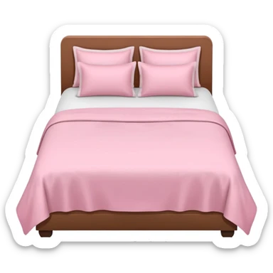 a white aestetic bed with pink linens  sticker