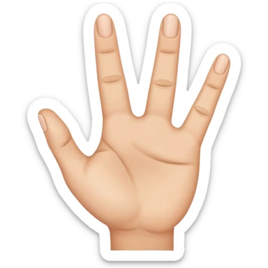 Mano con 4 dedos levantados y el otro doblado sticker